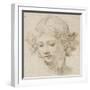 The Head of an Angel, Looking Down to the Left-Pietro da Cortona-Framed Giclee Print