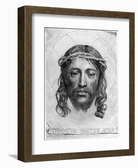 The Head of Christ, 1735-Claude Mellan-Framed Giclee Print