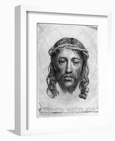 The Head of Christ, 1735-Claude Mellan-Framed Giclee Print