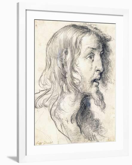 The Head of Christ in Profile to the Right-Bernardo Strozzi-Framed Giclee Print