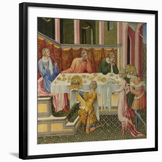 The Head of John the Baptist Brought to Herod (Predella Pane), 1454-Giovanni di Paolo-Framed Giclee Print