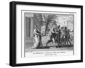 The Head of Pompeius Treacherously Murdered in Egypt is Brought to His Opponent Caesar-Augustyn Mirys-Framed Premium Photographic Print