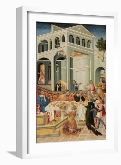 The Head of Saint John the Baptist Brought before Herod, 1455-1460-Giovanni di Paolo-Framed Giclee Print