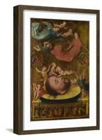 The Head of Saint John the Baptist, with Mourning Angels and Putti, Early 16th C-Jan Mostaert-Framed Giclee Print