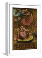 The Head of Saint John the Baptist, with Mourning Angels and Putti, Early 16th C-Jan Mostaert-Framed Giclee Print