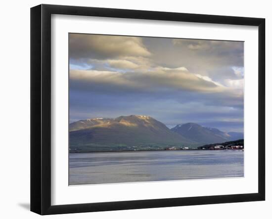 The Head of the Fjord from the Jetty in Akureyri Harbour on a Summer Evening, Iceland-Pearl Bucknell-Framed Photographic Print