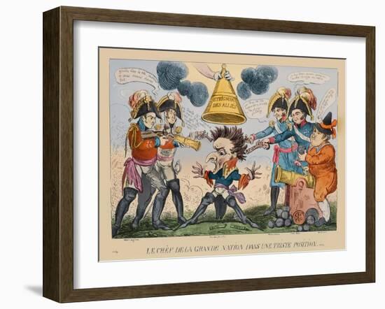 The Head of the Great Nation in a Queer Situation, 1813-George Cruikshank-Framed Giclee Print