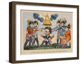 The Head of the Great Nation in a Queer Situation, 1813-George Cruikshank-Framed Giclee Print