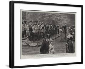 The Headquarters of British Military Music, the Kneller Hall Band Performing at Whitton Park-Frank Dadd-Framed Giclee Print