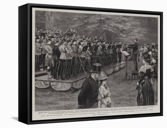 The Headquarters of British Military Music, the Kneller Hall Band Performing at Whitton Park-Frank Dadd-Framed Stretched Canvas