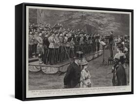 The Headquarters of British Military Music, the Kneller Hall Band Performing at Whitton Park-Frank Dadd-Framed Stretched Canvas