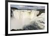 The headwater of Iguazu Falls with a rainbow from the Argentinian-James White-Framed Premium Photographic Print