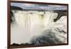 The headwater of Iguazu Falls with a rainbow from the Argentinian-James White-Framed Photographic Print