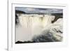 The headwater of Iguazu Falls with a rainbow from the Argentinian-James White-Framed Photographic Print