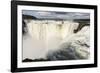 The headwater of Iguazu Falls with a rainbow from the Argentinian-James White-Framed Photographic Print