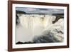 The headwater of Iguazu Falls with a rainbow from the Argentinian-James White-Framed Photographic Print