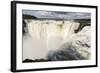 The headwater of Iguazu Falls with a rainbow from the Argentinian-James White-Framed Photographic Print