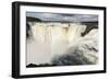 The headwater of Iguazu Falls with a rainbow from the Argentinian-James White-Framed Photographic Print