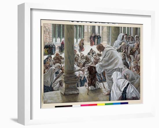 The Healing of the Lame in the Temple, Illustration for 'The Life of Christ', C.1886-94-James Tissot-Framed Giclee Print