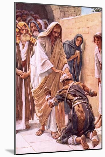 The Healing of the Leper-Harold Copping-Mounted Giclee Print