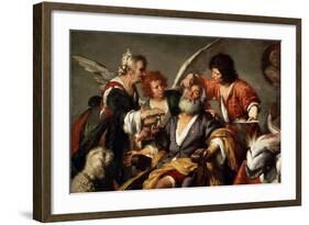 The Healing of Tobit, C1635-Bernardo Strozzi-Framed Giclee Print