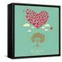 The Heart of the Birds. Love Colorful Card. Can Be Used for Postcard, Valentine Card, Wedding Invit-Mrs Opossum-Framed Stretched Canvas