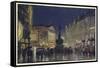 The Heart of the Empire, an Impression of Piccadilly Circus at Dusk-Donald Maxwell-Framed Stretched Canvas