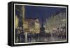 The Heart of the Empire, an Impression of Piccadilly Circus at Dusk-Donald Maxwell-Framed Stretched Canvas