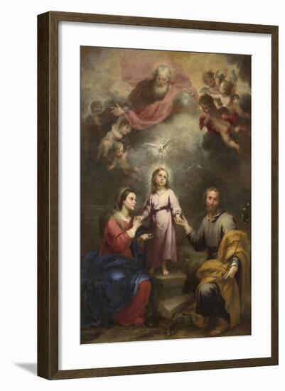 The Heavenly and Earthly Trinities (The Pedroso Murill), C. 1680-Bartolomé Estebàn Murillo-Framed Premium Giclee Print