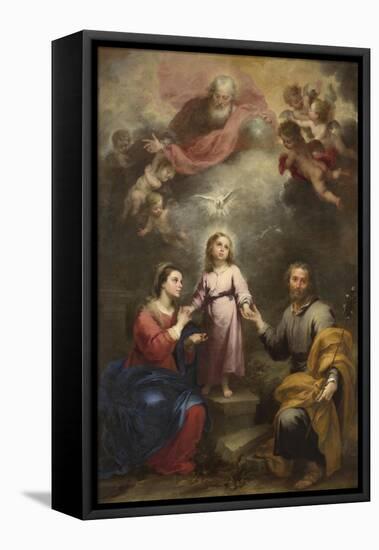 The Heavenly and Earthly Trinities (The Pedroso Murill), C. 1680-Bartolomé Estebàn Murillo-Framed Stretched Canvas