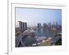 The Helix Bridge and Marina Bay Sands, Elevated View over Singapore, Marina Bay, Singapore-Gavin Hellier-Framed Photographic Print