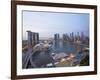 The Helix Bridge and Marina Bay Sands, Elevated View over Singapore, Marina Bay, Singapore-Gavin Hellier-Framed Photographic Print