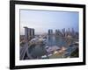 The Helix Bridge and Marina Bay Sands, Elevated View over Singapore, Marina Bay, Singapore-Gavin Hellier-Framed Photographic Print