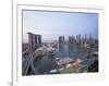 The Helix Bridge and Marina Bay Sands, Elevated View over Singapore, Marina Bay, Singapore-Gavin Hellier-Framed Photographic Print