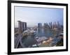 The Helix Bridge and Marina Bay Sands, Elevated View over Singapore, Marina Bay, Singapore-Gavin Hellier-Framed Photographic Print