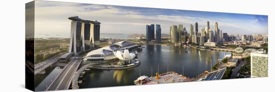 The Helix Bridge and Marina Bay Sands, Elevated View Over  Singapore. Marina Bay, Singapore-Gavin Hellier-Stretched Canvas