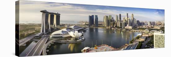 The Helix Bridge and Marina Bay Sands, Elevated View Over  Singapore. Marina Bay, Singapore-Gavin Hellier-Stretched Canvas