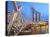 The Helix Bridge and Marina Bay Sands, Marina Bay, Singapore, Southeast Asia, Asia-Gavin Hellier-Stretched Canvas