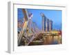 The Helix Bridge and Marina Bay Sands, Marina Bay, Singapore, Southeast Asia, Asia-Gavin Hellier-Framed Photographic Print
