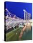 The Helix Bridge and Marina Bay Sands, Marina Bay, Singapore-Gavin Hellier-Stretched Canvas