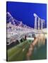 The Helix Bridge and Marina Bay Sands, Marina Bay, Singapore-Gavin Hellier-Stretched Canvas