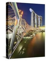 The Helix Bridge and Marina Bay Sands, Marina Bay, Singapore-Gavin Hellier-Stretched Canvas