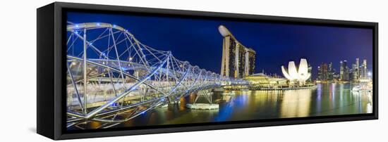 The Helix Bridge and Marina Bay Sands, Marina Bay, Singapore-Gavin Hellier-Framed Stretched Canvas