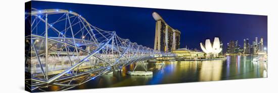 The Helix Bridge and Marina Bay Sands, Marina Bay, Singapore-Gavin Hellier-Stretched Canvas