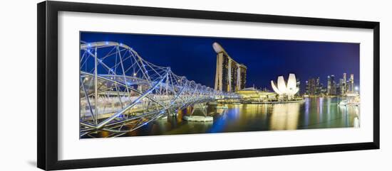 The Helix Bridge and Marina Bay Sands, Marina Bay, Singapore-Gavin Hellier-Framed Photographic Print