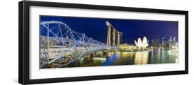 The Helix Bridge and Marina Bay Sands, Marina Bay, Singapore-Gavin Hellier-Framed Photographic Print