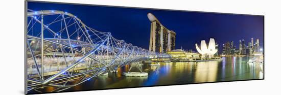 The Helix Bridge and Marina Bay Sands, Marina Bay, Singapore-Gavin Hellier-Mounted Photographic Print