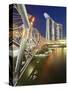 The Helix Bridge and Marina Bay Sands, Marina Bay, Singapore-Gavin Hellier-Stretched Canvas