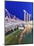 The Helix Bridge and Marina Bay Sands, Marina Bay, Singapore-Gavin Hellier-Mounted Photographic Print