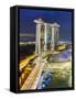 The Helix Bridge and Marina Bay Sands Singapore at Night, Marina Bay, Singapore, Southeast Asia-Gavin Hellier-Framed Stretched Canvas